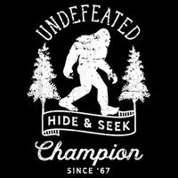 Bigfoot Undefeated Hide And Seek Champion Distressed Women's Crop Top Tee