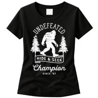 Bigfoot Undefeated Hide And Seek Champion Distressed Womens T-Shirt