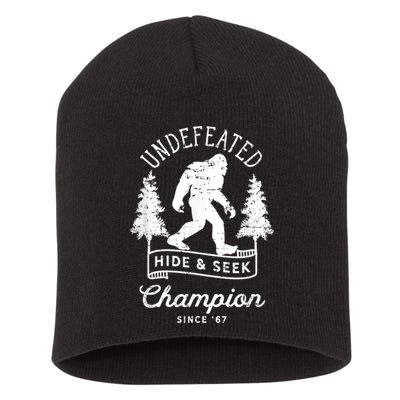 Bigfoot Undefeated Hide And Seek Champion Distressed Short Acrylic Beanie