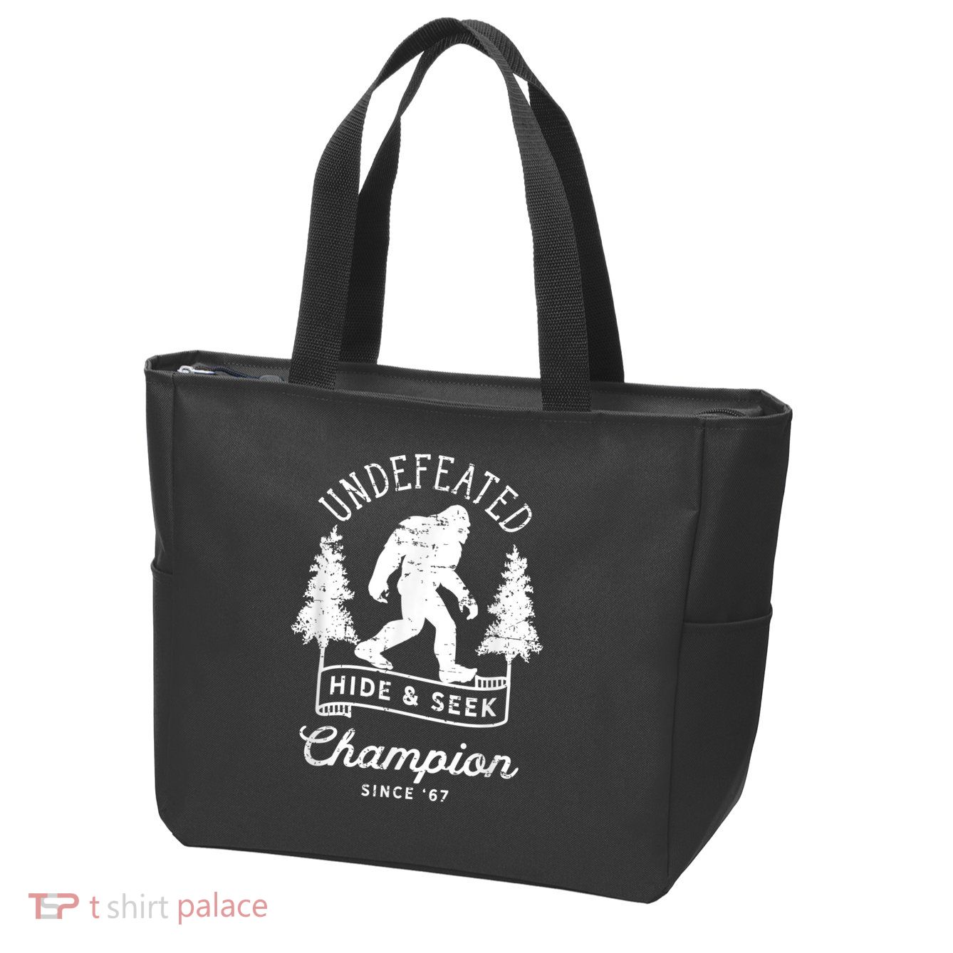 Bigfoot Undefeated Hide And Seek Champion Distressed Zip Tote Bag
