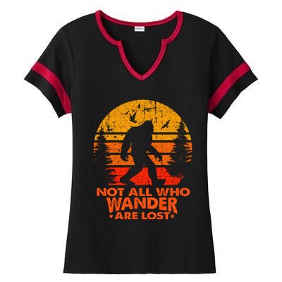 Bigfoot Undefeated Hide And Seek Champion Distressed Sunset Ladies Halftime Notch Neck Tee