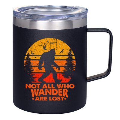Bigfoot Undefeated Hide And Seek Champion Distressed Sunset 12oz Stainless Steel Coffee Mug