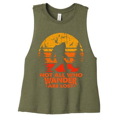 Bigfoot Undefeated Hide And Seek Champion Distressed Sunset Women's Racerback Cropped Tank