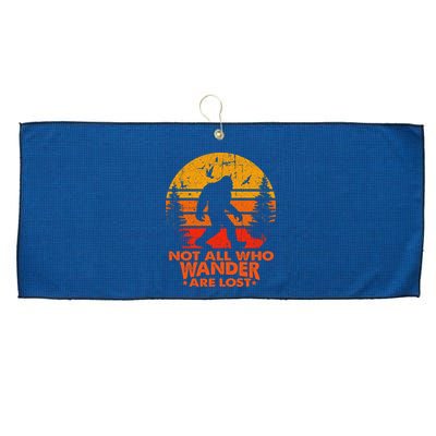 Bigfoot Undefeated Hide And Seek Champion Distressed Sunset Large Microfiber Waffle Golf Towel
