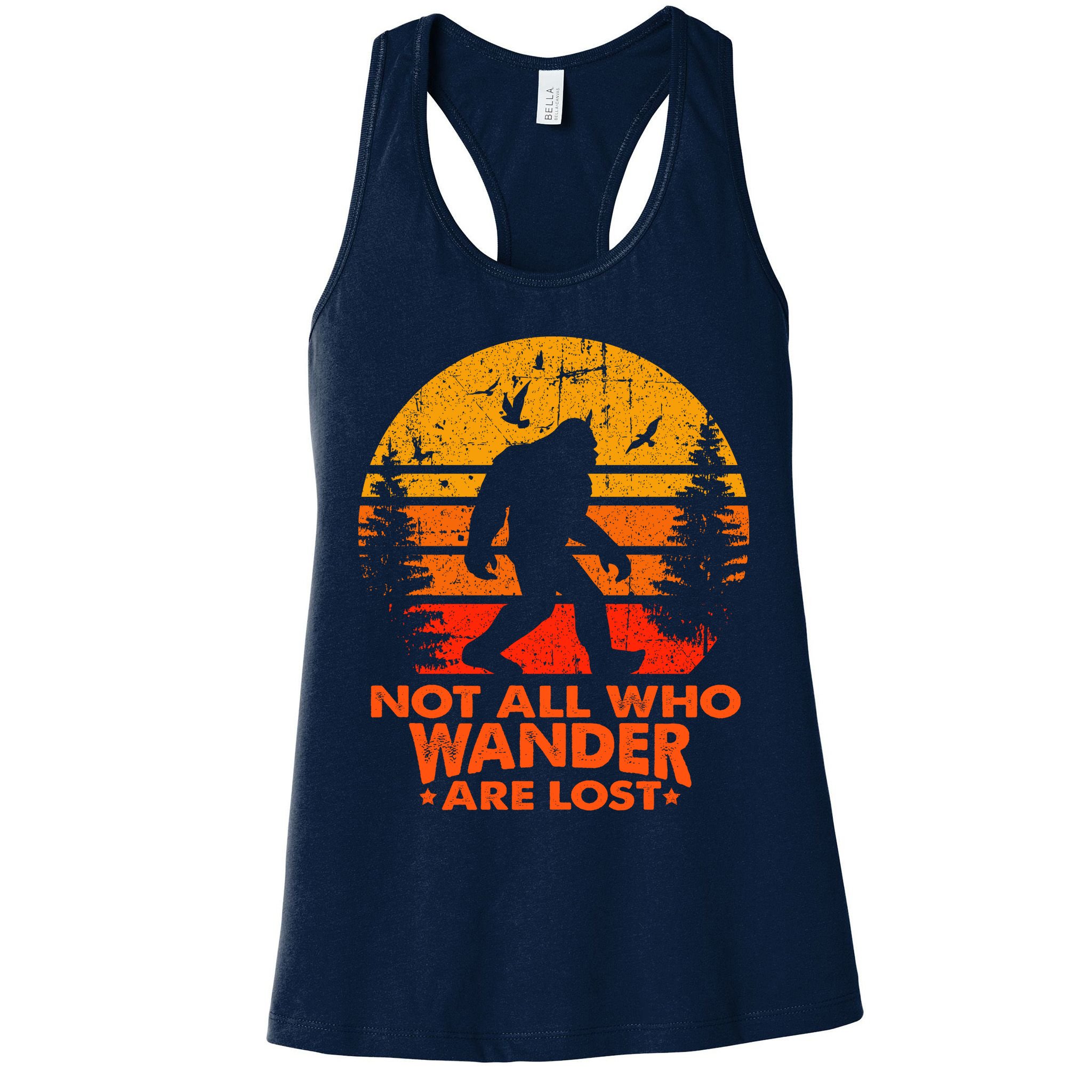 Bigfoot Undefeated Hide And Seek Champion Distressed Sunset Womens Tank Top