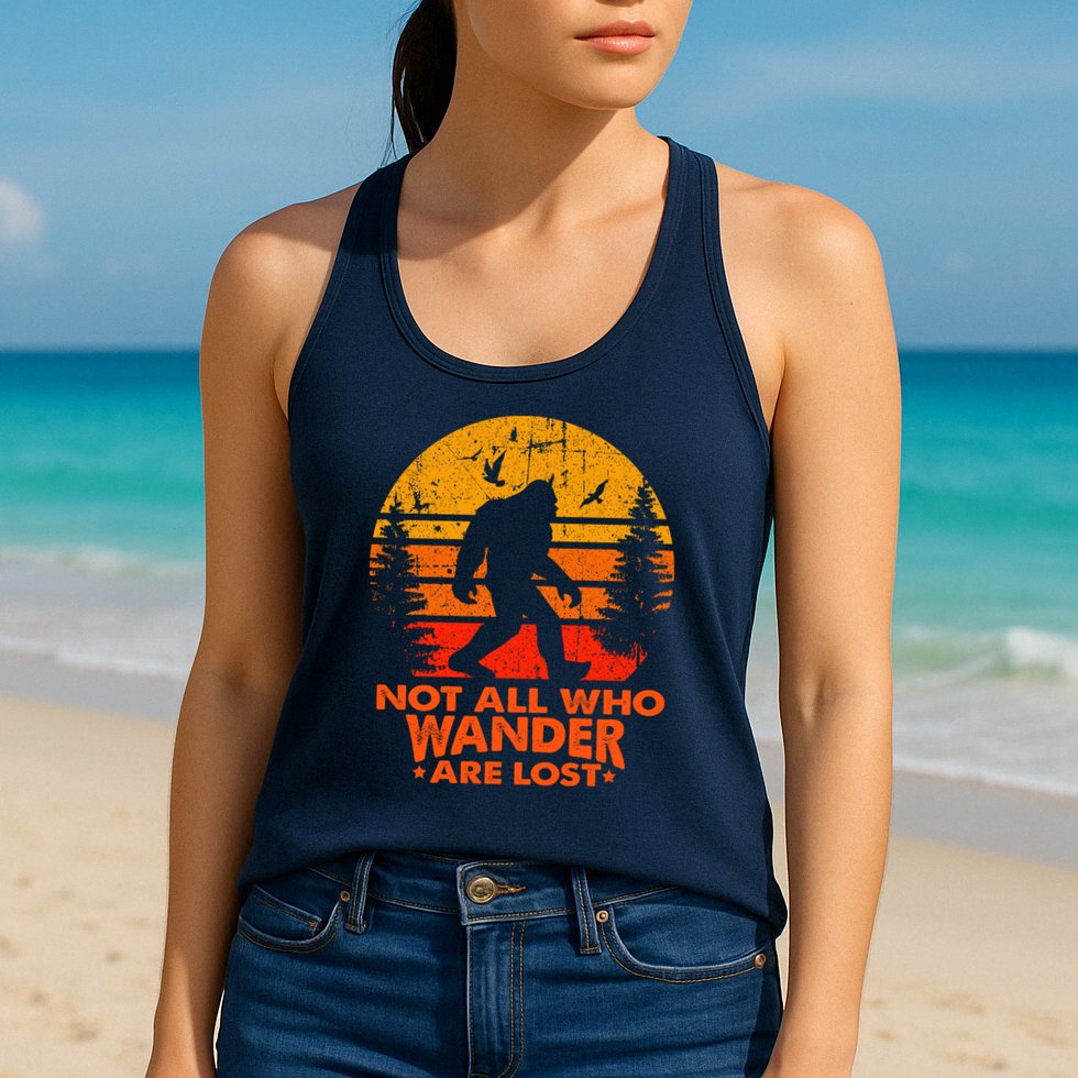 Bigfoot Undefeated Hide And Seek Champion Distressed Sunset Womens Tank Top
