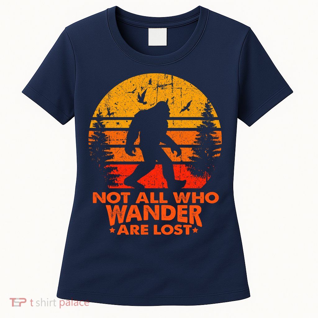 Bigfoot Undefeated Hide And Seek Champion Distressed Sunset Womens T-Shirt
