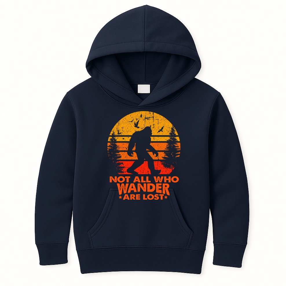 Bigfoot Undefeated Hide And Seek Champion Distressed Sunset Kids Hoodie