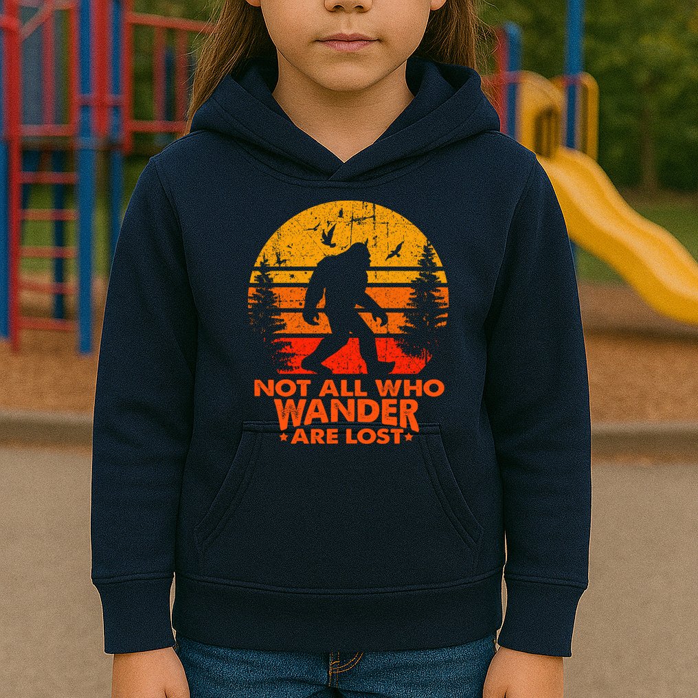 Bigfoot Undefeated Hide And Seek Champion Distressed Sunset Kids Hoodie