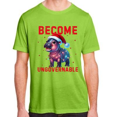 Become Ungovernable Hippo Christmas Lights Fun Funny Adult ChromaSoft Performance T-Shirt