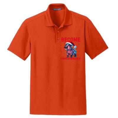 Become Ungovernable Hippo Christmas Lights Fun Funny Dry Zone Grid Polo