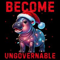 Become Ungovernable Hippo Christmas Lights Fun Funny Bucket Hat
