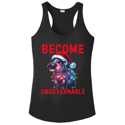Become Ungovernable Hippo Christmas Lights Fun Funny Ladies PosiCharge Competitor Racerback Tank