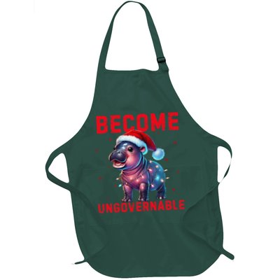 Become Ungovernable Hippo Christmas Lights Fun Funny Apron