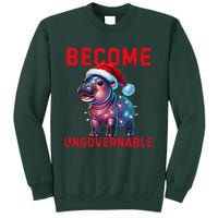 Become Ungovernable Hippo Christmas Lights Fun Funny Tall Sweatshirt