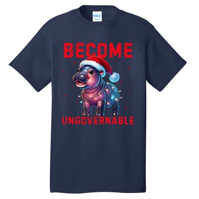 Become Ungovernable Hippo Christmas Lights Fun Funny Tall T-Shirt