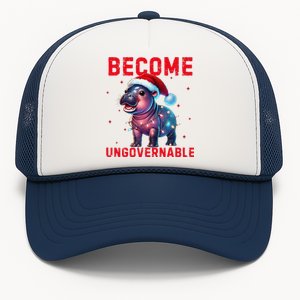 Become Ungovernable Hippo Christmas Lights Fun Funny Trucker Hat