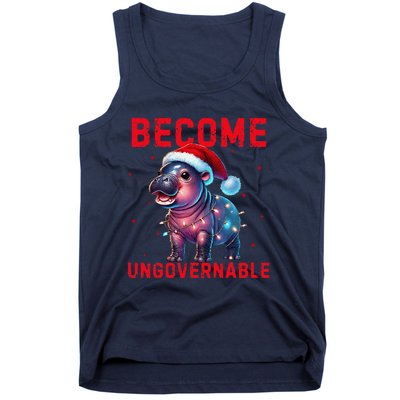 Become Ungovernable Hippo Christmas Lights Fun Funny Tank Top