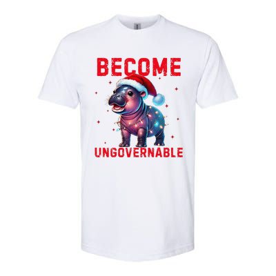 Become Ungovernable Hippo Christmas Lights Fun Funny Softstyle CVC T-Shirt