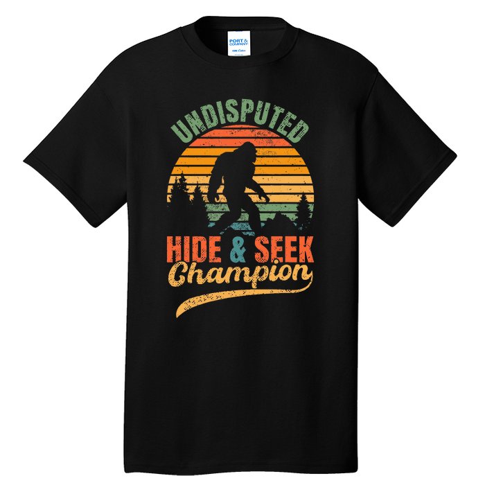 Bigfoot Undisputed Hide & Seek Champion Tall T-Shirt