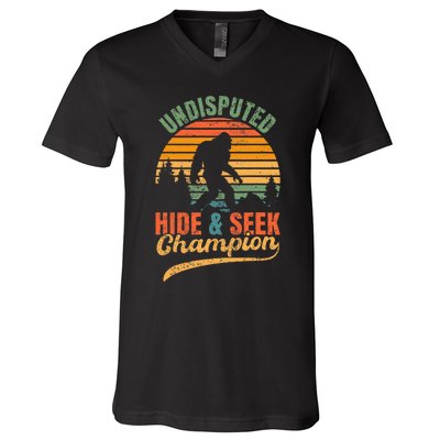 Bigfoot Undisputed Hide & Seek Champion V-Neck T-Shirt