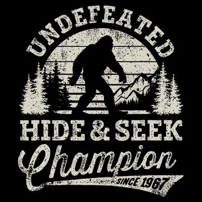 Bigfoot Undefeated Hide And Seek Champion Vintage T-Shirt