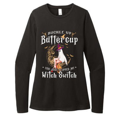 Buckle Up Halloween Buttercup You Just Flipped Witch Switch Womens CVC Long Sleeve Shirt