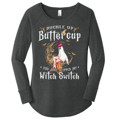 Buckle Up Halloween Buttercup You Just Flipped Witch Switch Women's Perfect Tri Tunic Long Sleeve Shirt