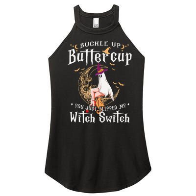 Buckle Up Halloween Buttercup You Just Flipped Witch Switch Women's Perfect Tri Rocker Tank