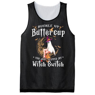 Buckle Up Halloween Buttercup You Just Flipped Witch Switch Mesh Reversible Basketball Jersey Tank