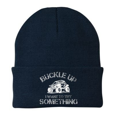 Buckle Up I Want To Try Something Funny Off Road Utv Knit Cap Winter Beanie