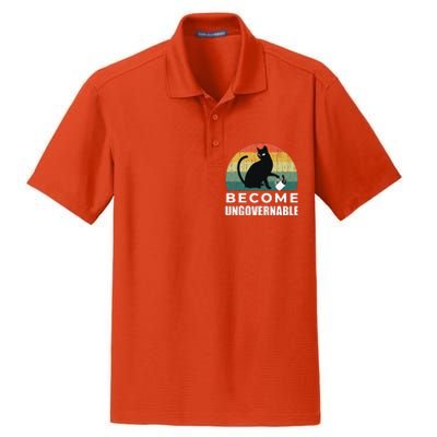 Become Ungovernable I Do What I Want Funny Cat Dry Zone Grid Polo