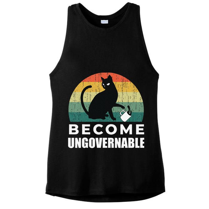 Become Ungovernable I Do What I Want Funny Cat Ladies PosiCharge Tri-Blend Wicking Tank