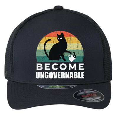 Become Ungovernable I Do What I Want Funny Cat Flexfit Unipanel Trucker Cap