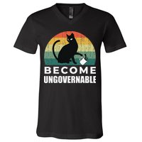 Become Ungovernable I Do What I Want Funny Cat V-Neck T-Shirt