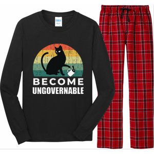 Become Ungovernable I Do What I Want Funny Cat Long Sleeve Pajama Set