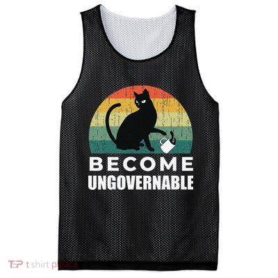 Become Ungovernable I Do What I Want Funny Cat Mesh Reversible Basketball Jersey Tank