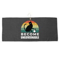 Become Ungovernable I Do What I Want Funny Cat Large Microfiber Waffle Golf Towel