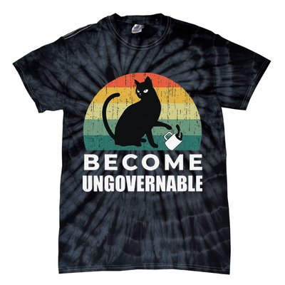 Become Ungovernable I Do What I Want Funny Cat Tie-Dye T-Shirt