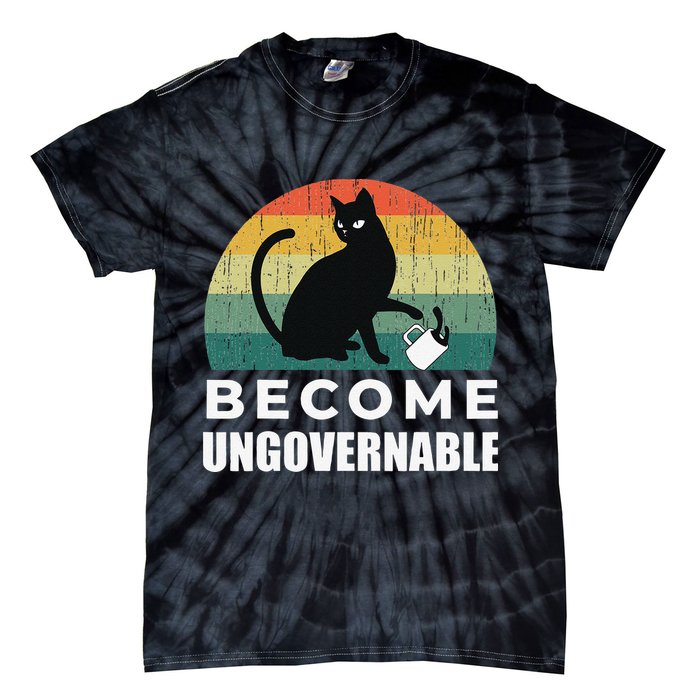 Become Ungovernable I Do What I Want Funny Cat Tie-Dye T-Shirt