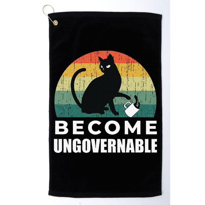 Become Ungovernable I Do What I Want Funny Cat Golf Towel