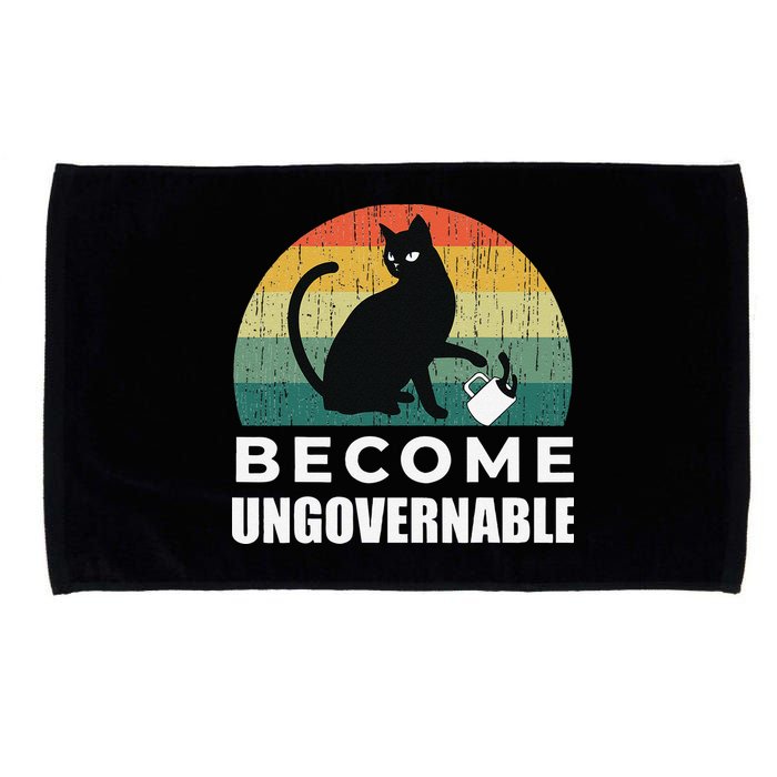 Become Ungovernable I Do What I Want Funny Cat Microfiber Hand Towel