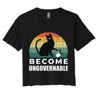 Become Ungovernable I Do What I Want Funny Cat Crop Top