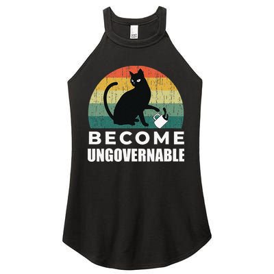 Become Ungovernable I Do What I Want Funny Cat Women's Perfect Tri Rocker Tank