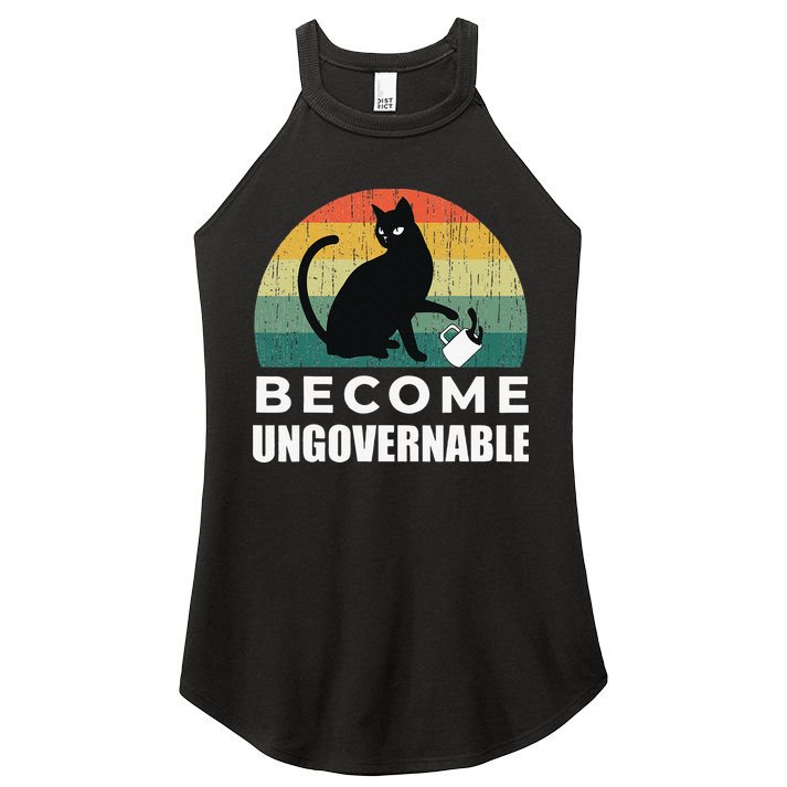 Become Ungovernable I Do What I Want Funny Cat Women's Perfect Tri Rocker Tank