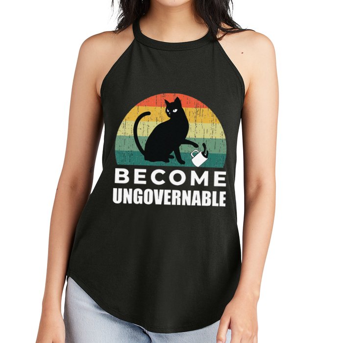 Become Ungovernable I Do What I Want Funny Cat Women's Perfect Tri Rocker Tank