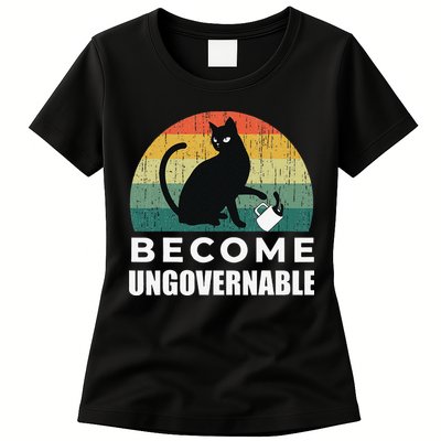 Become Ungovernable I Do What I Want Funny Cat Womens T-Shirt