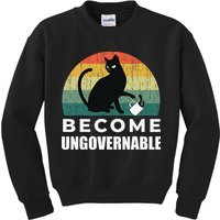 Become Ungovernable I Do What I Want Funny Cat Kids Sweatshirt