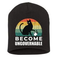 Become Ungovernable I Do What I Want Funny Cat Short Acrylic Beanie