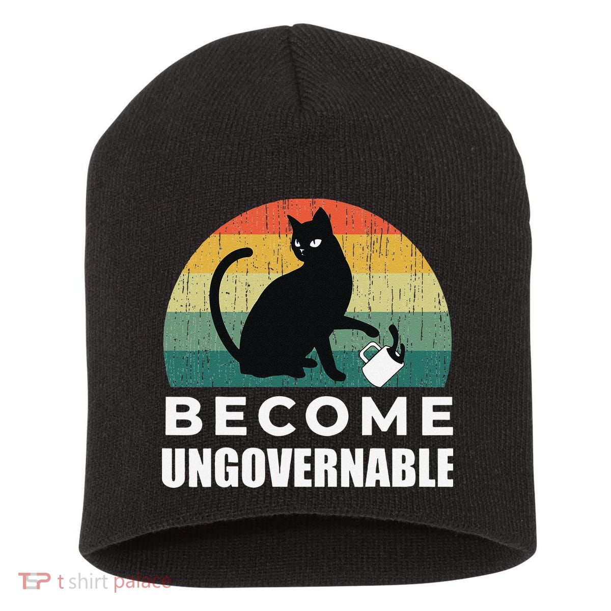 Become Ungovernable I Do What I Want Funny Cat Short Acrylic Beanie